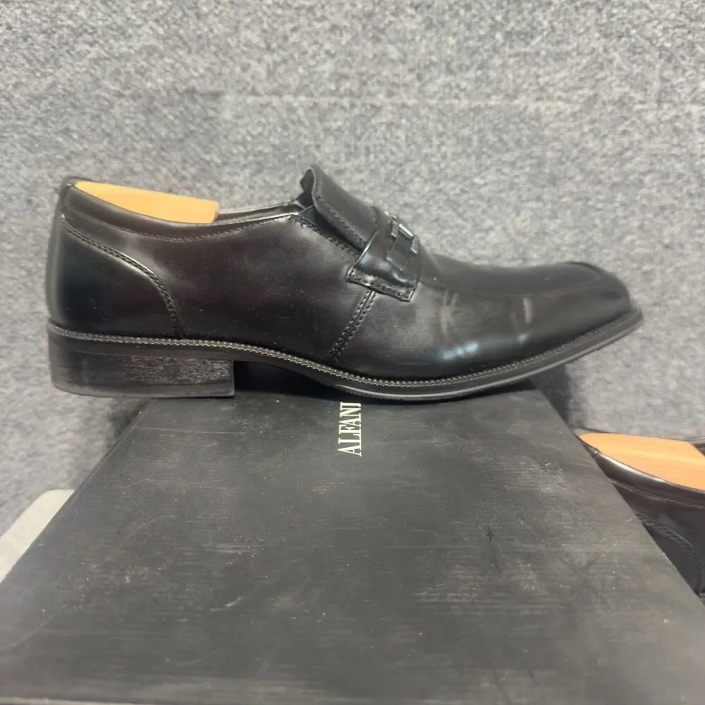 Alfani Ace Mens 13M Black Square Toe Loafers EUC Box Cedar Shoe Trees